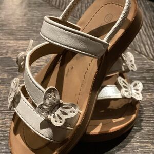 Kids White Butterfly Strap Sandals
